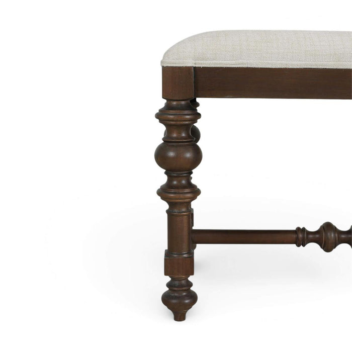 Bramble - Savannah Large Bench in Walnut Finish w/ Thames Natural Performance Fabric - 28748WLTSF247----