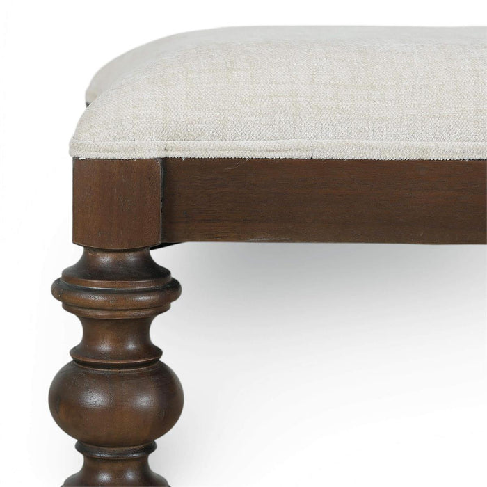 Bramble - Savannah Large Bench in Walnut Finish w/ Thames Natural Performance Fabric - 28748WLTSF247----