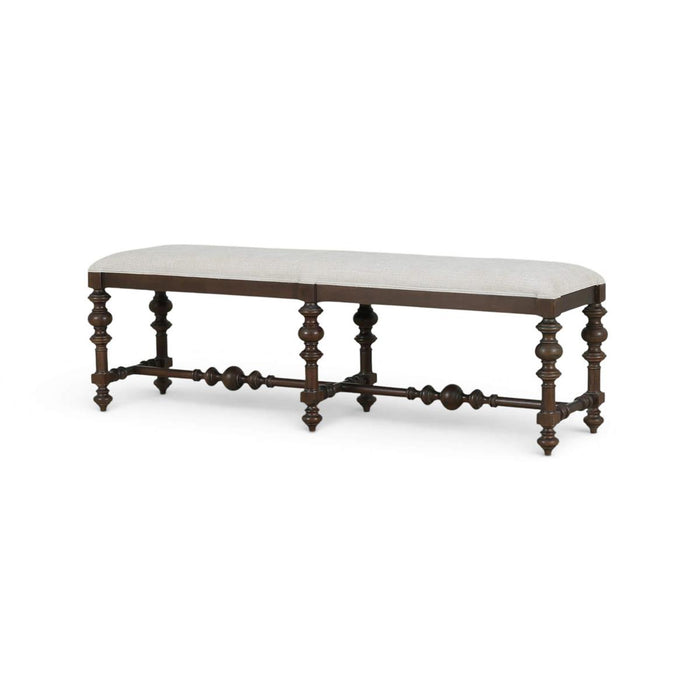 Bramble - Savannah Large Bench in Walnut Finish w/ Thames Natural Performance Fabric - 28748WLTSF247----