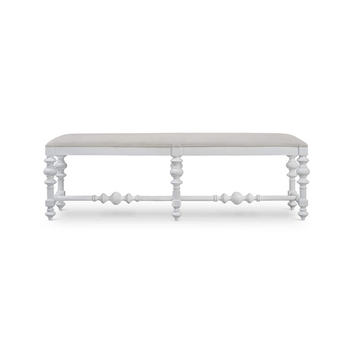 Bramble - Savannah Large Bench in True White w/ Natural Performance Fabric - 28748TRWSF215---- - GreatFurnitureDeal