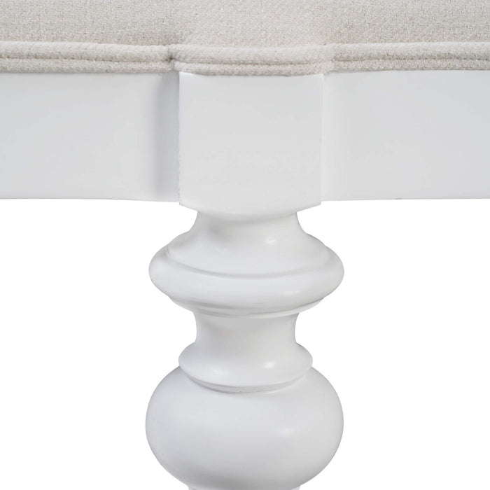 Bramble - Savannah Large Bench in True White w/ Natural Performance Fabric - 28748TRWSF215---- - GreatFurnitureDeal