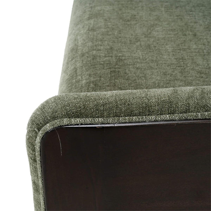 Bramble - Vannes Bench w/ Legs in Walnut & w/ Thames Moss Green Performance Fabric - 28753WLTSF244----