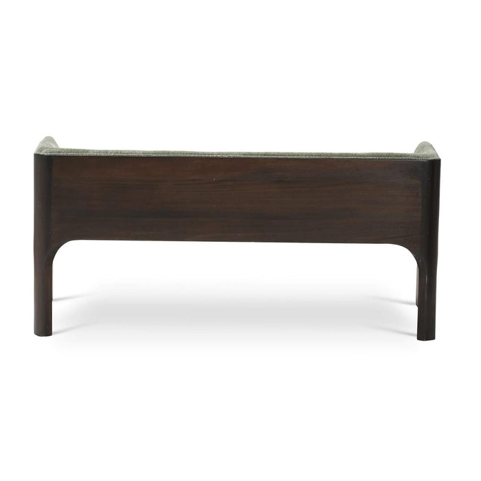 Bramble - Vannes Bench w/ Legs in Walnut & w/ Thames Moss Green Performance Fabric - 28753WLTSF244----