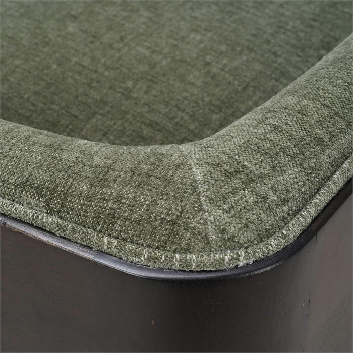 Bramble - Vannes Bench w/ Legs in Walnut & w/ Thames Moss Green Performance Fabric - 28753WLTSF244----