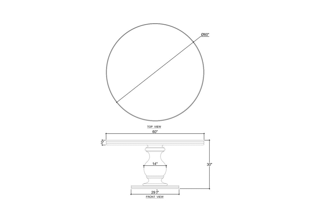 Bramble - Vivienne Dining Table in White Harvest, Light Distressed - US-WS-28761WHD----LDT