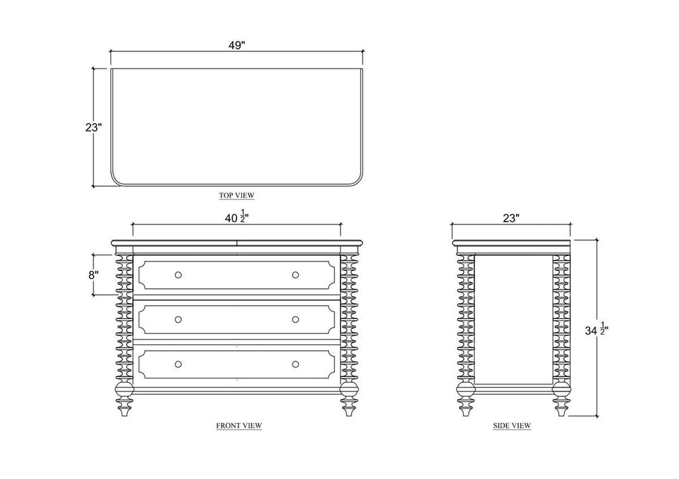 Bramble - Milano 3 Drawer Dresser - BR-28783