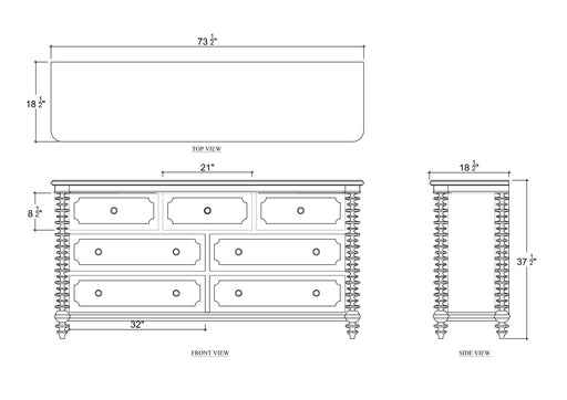 Bramble - Milano 7 Drawer Dresser in Fruitwood - 28784FRW----- - GreatFurnitureDeal