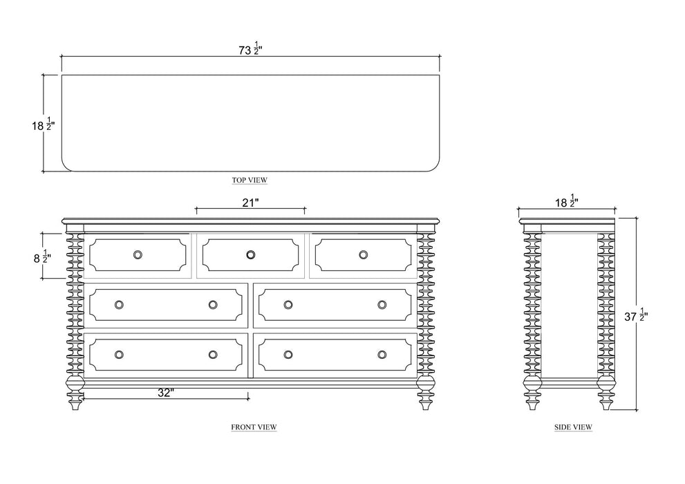 Bramble - Milano 7 Drawer Dresser in Fruitwood - 28784FRW----- - GreatFurnitureDeal