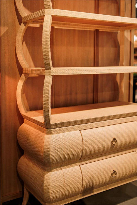 Bramble - Savannah Open Bookcase w/ Rattan - BR-28789