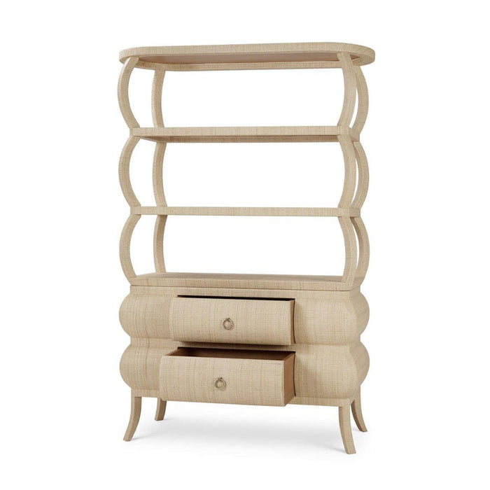 Bramble - Savannah Open Bookcase w/ Rattan - BR-28789