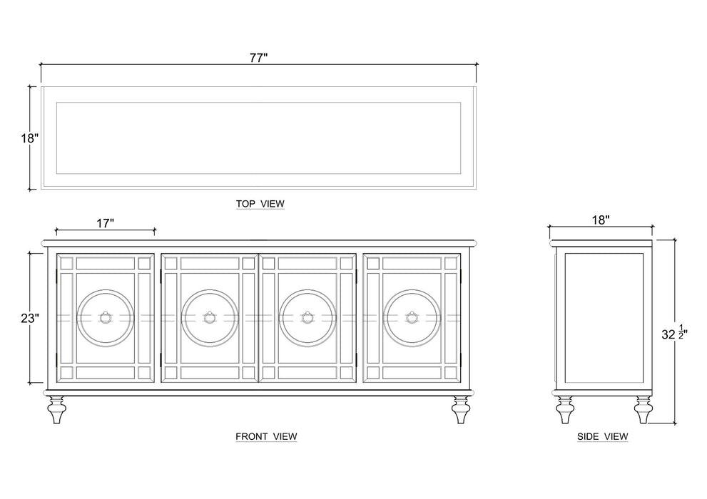 Bramble - Savannah Sideboard in White Harvest, Light Distressed - US-WS-28802WHD----LDT