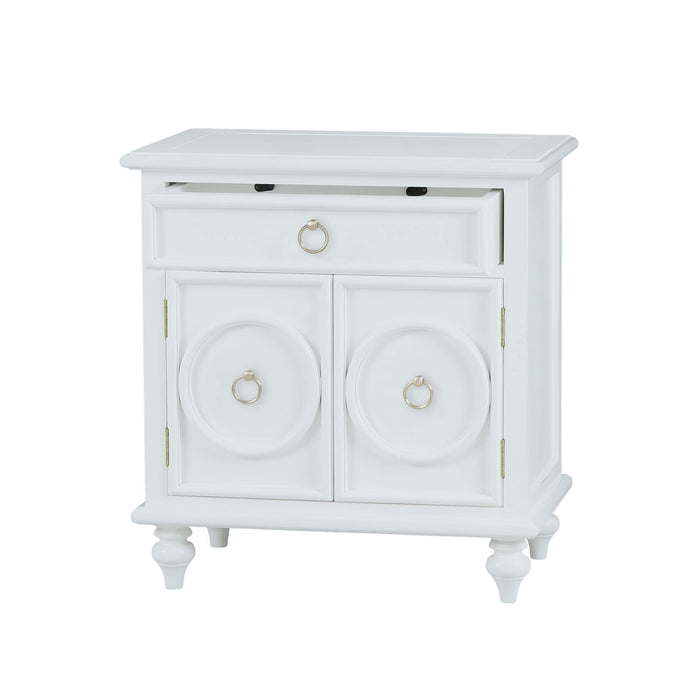 Bramble - Savannah 2-Door Bedside Table in White Harvest, Light Distressed - US-WS-28804WHD----LDT
