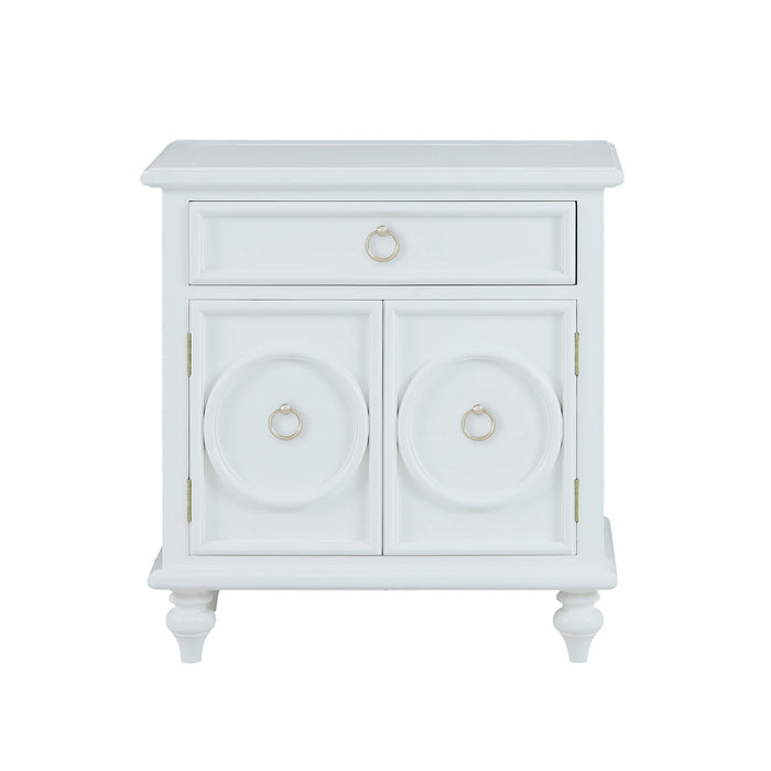 Bramble - Savannah 2-Door Bedside Table in White Harvest, Light Distressed - US-WS-28804WHD----LDT