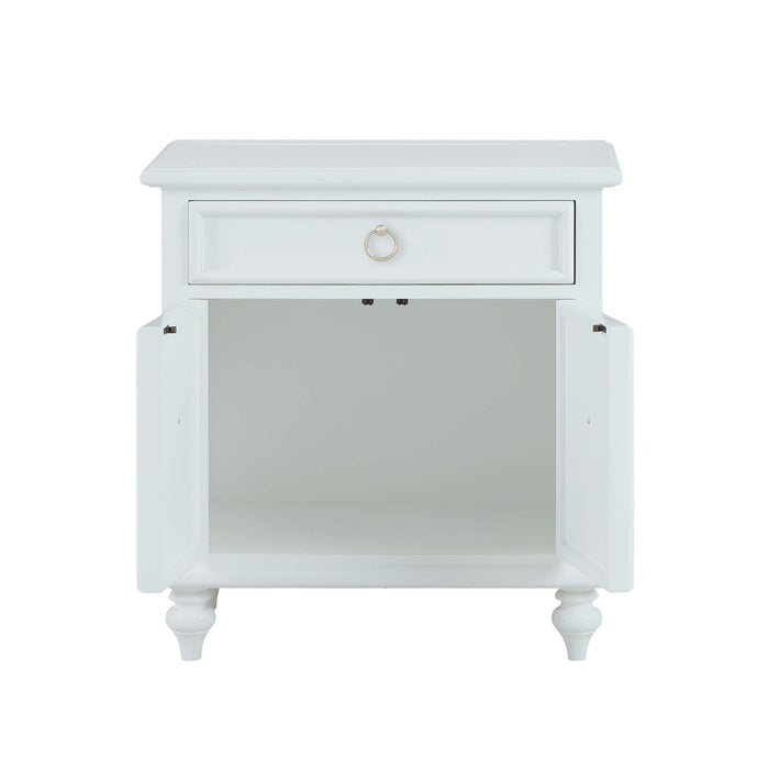 Bramble - Savannah 2-Door Bedside Table in White Harvest, Light Distressed - US-WS-28804WHD----LDT