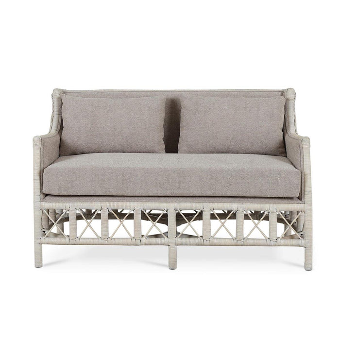 Bramble - Rabana Rattan Loveseat in White Wash Rattan w/ Oatmeal Boucle Chenille Performance Fabric Cushion - 28826RWWSSF265----