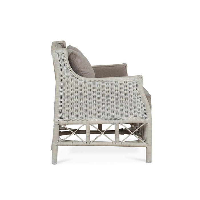 Bramble - Rabana Rattan Loveseat in White Wash Rattan w/ Oatmeal Boucle Chenille Performance Fabric Cushion - 28826RWWSSF265----