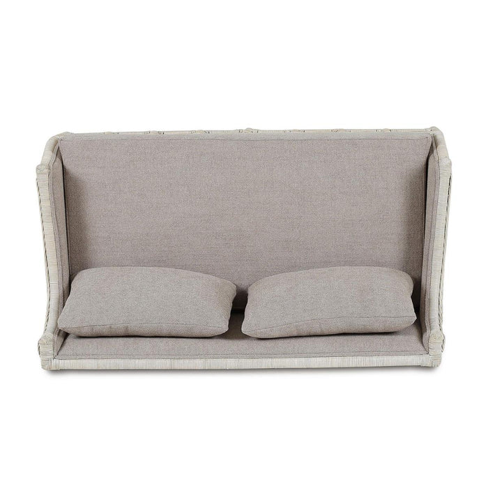 Bramble - Rabana Rattan Loveseat in White Wash Rattan w/ Oatmeal Boucle Chenille Performance Fabric Cushion - 28826RWWSSF265----