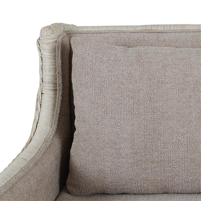 Bramble - Rabana Rattan Loveseat in White Wash Rattan w/ Oatmeal Boucle Chenille Performance Fabric Cushion - 28826RWWSSF265----
