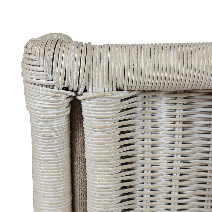 Bramble - Rabana Rattan Loveseat in White Wash Rattan w/ Oatmeal Boucle Chenille Performance Fabric Cushion - 28826RWWSSF265----