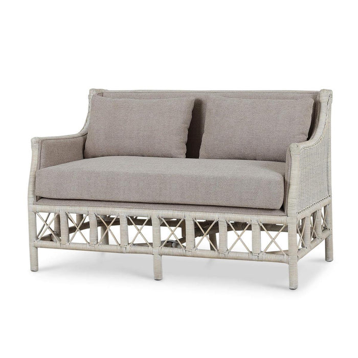 Bramble - Rabana Rattan Loveseat in White Wash Rattan w/ Oatmeal Boucle Chenille Performance Fabric Cushion - 28826RWWSSF265----