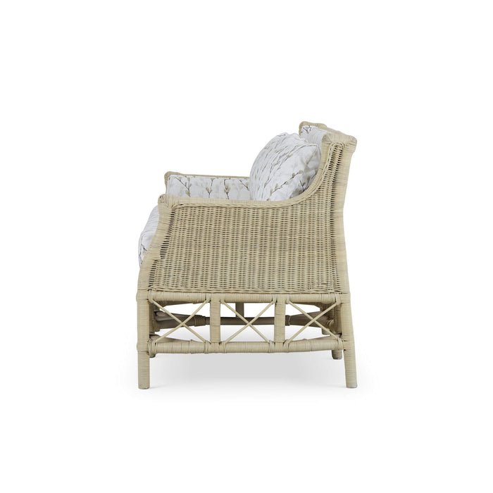 Bramble - Rabana Rattan Loveseat in Natural Rattan w/ Whisper Word Fabric Cushion - 28826RNATSF225---- - GreatFurnitureDeal