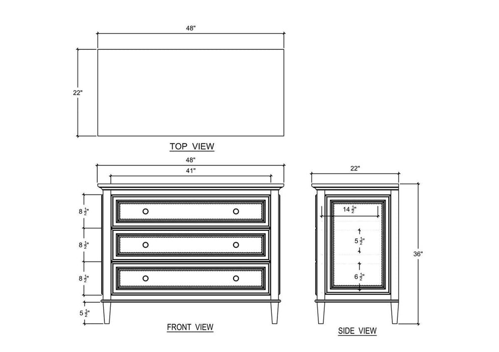 Bramble - Vivienne 3 Drawer Dresser in Walnut - 28916WLT-----