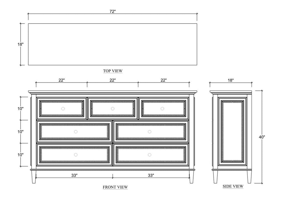 Bramble - Vivienne 7 Drawer Dresser in Walnut - 28917WLT-----