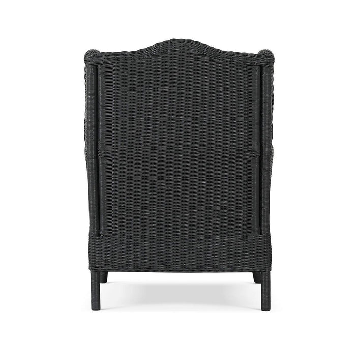 Bramble - Marina Rattan Chair in Dark Charcoal Rattan w/ Le Jardin Blue Fabric - 28954RDKCSA255----