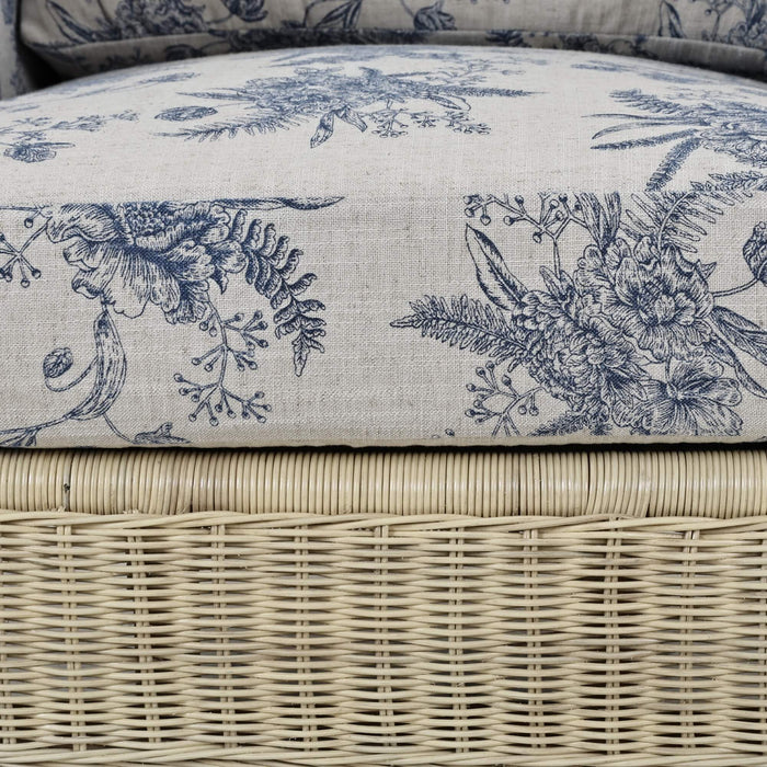 Bramble - Marina Rattan Chair in Natural Rattan w/ Le Jardin Blue Fabric - 28954RNATSA255---- - GreatFurnitureDeal