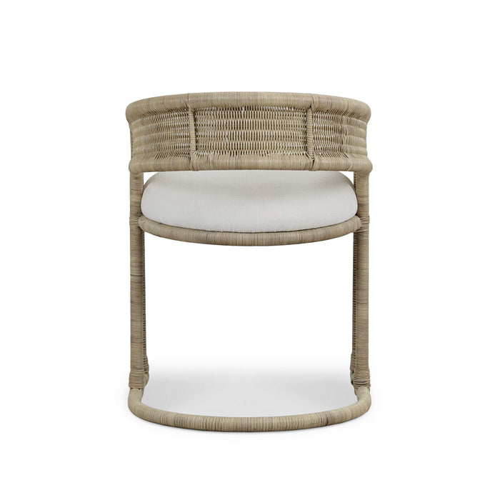 Bramble - Hampton Dining Chair in Rattan Natural w/ Arctic White Performance Fabric Cushion - 28972RNATSF204---- - GreatFurnitureDeal