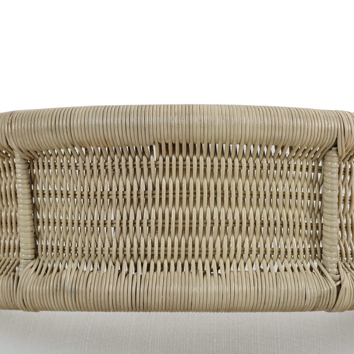 Bramble - Hampton Dining Chair in Rattan Natural w/ Arctic White Performance Fabric Cushion - 28972RNATSF204---- - GreatFurnitureDeal