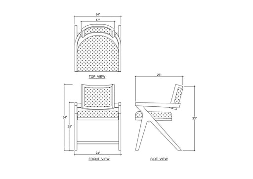 Bramble - Pierre Dining Chair in Batavia Black w/ Upholstered Back w/ Thames French Yellow Performance Fabric -Set of 2- 28986BBASF246---- - GreatFurnitureDeal