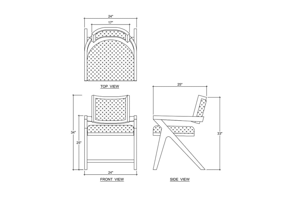 Bramble - Pierre Dining Chair in Batavia Black w/ Upholstered Back w/ Thames French Yellow Performance Fabric -Set of 2- 28986BBASF246---- - GreatFurnitureDeal