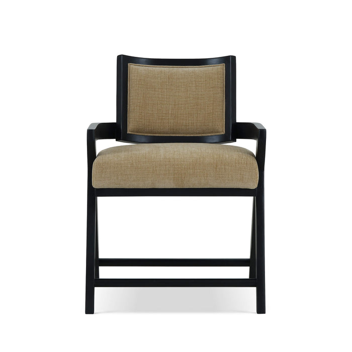 Bramble - Pierre Dining Chair in Batavia Black w/ Upholstered Back w/ Thames French Yellow Performance Fabric -Set of 2- 28986BBASF246---- - GreatFurnitureDeal