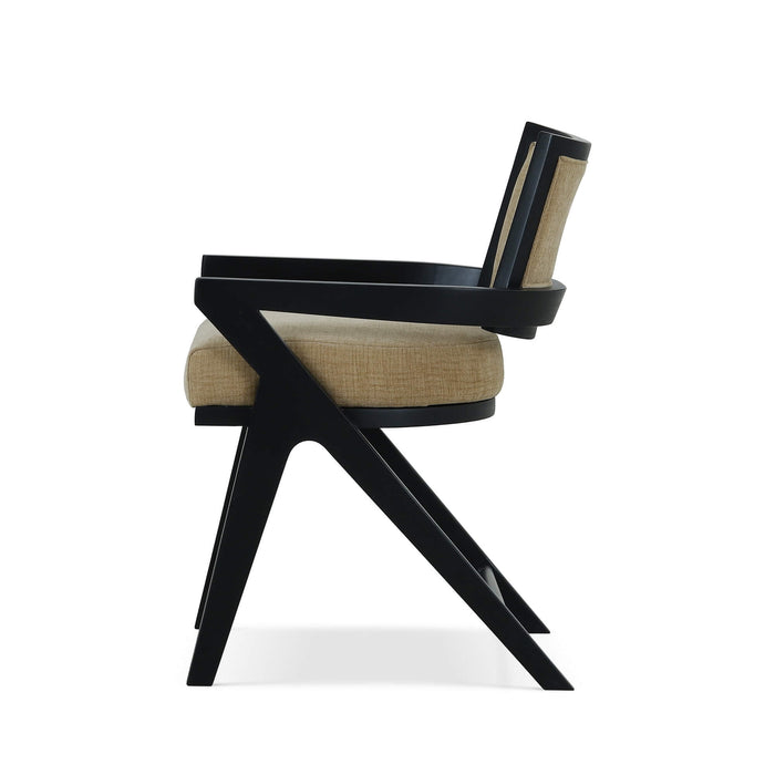 Bramble - Pierre Dining Chair in Batavia Black w/ Upholstered Back w/ Thames French Yellow Performance Fabric -Set of 2- 28986BBASF246---- - GreatFurnitureDeal