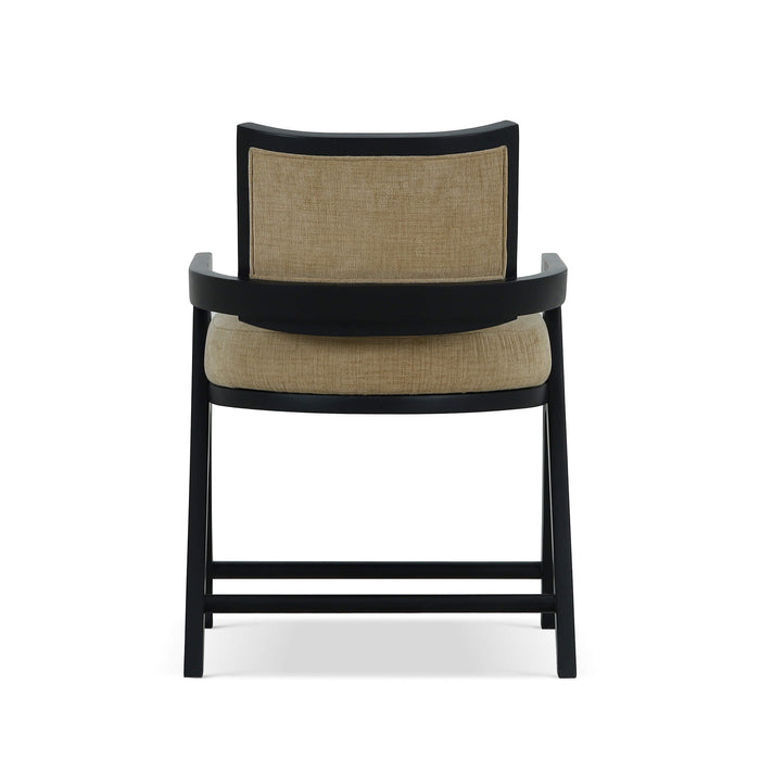 Bramble - Pierre Dining Chair in Batavia Black w/ Upholstered Back w/ Thames French Yellow Performance Fabric -Set of 2- 28986BBASF246---- - GreatFurnitureDeal