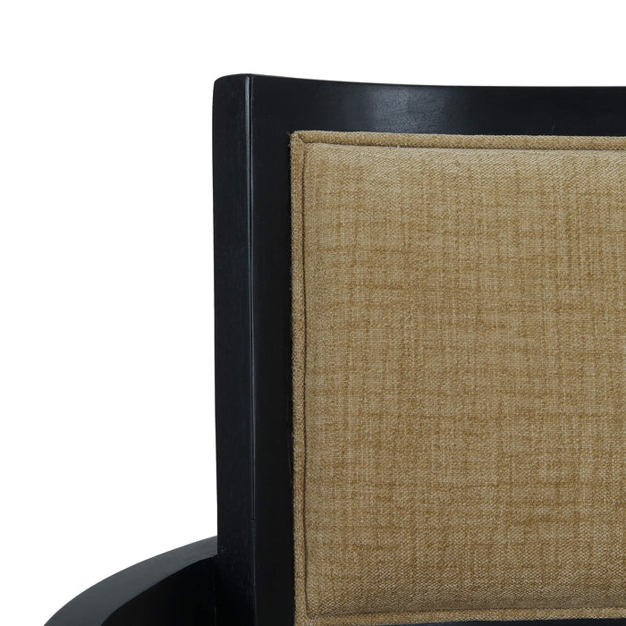 Bramble - Pierre Dining Chair in Batavia Black w/ Upholstered Back w/ Thames French Yellow Performance Fabric -Set of 2- 28986BBASF246---- - GreatFurnitureDeal