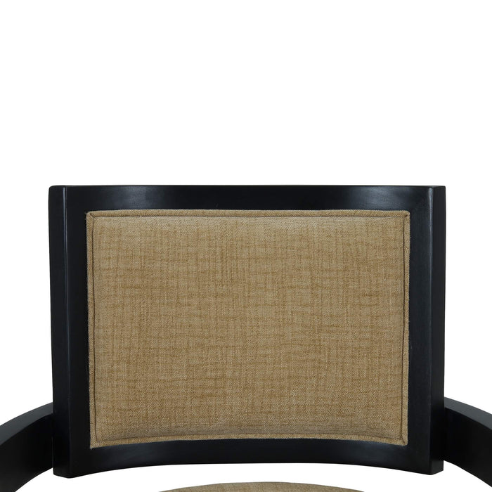 Bramble - Pierre Dining Chair in Batavia Black w/ Upholstered Back w/ Thames French Yellow Performance Fabric -Set of 2- 28986BBASF246---- - GreatFurnitureDeal