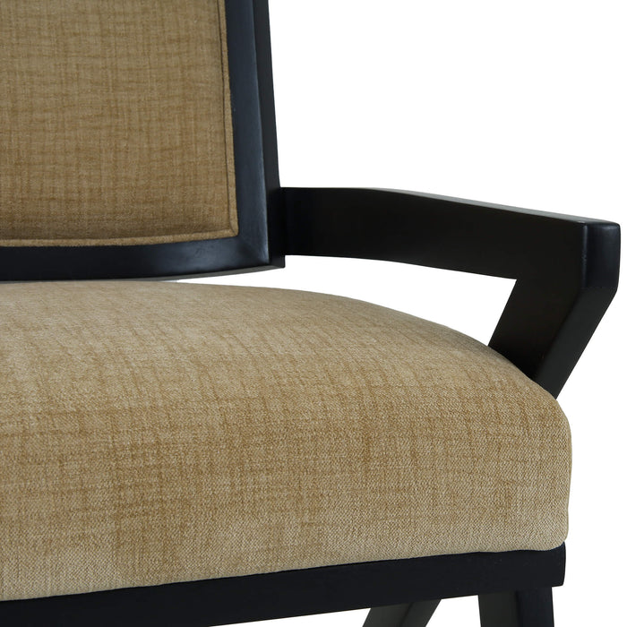 Bramble - Pierre Dining Chair in Batavia Black w/ Upholstered Back w/ Thames French Yellow Performance Fabric -Set of 2- 28986BBASF246---- - GreatFurnitureDeal