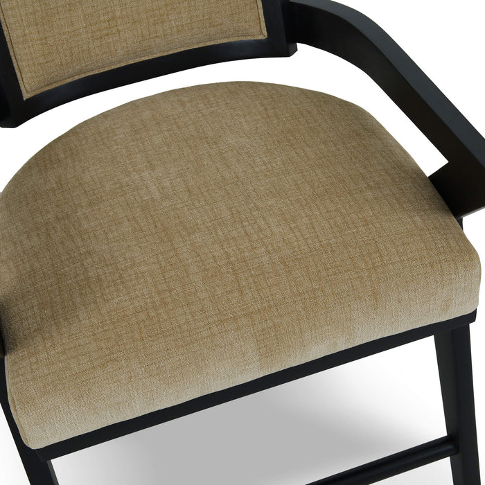 Bramble - Pierre Dining Chair in Batavia Black w/ Upholstered Back w/ Thames French Yellow Performance Fabric -Set of 2- 28986BBASF246---- - GreatFurnitureDeal