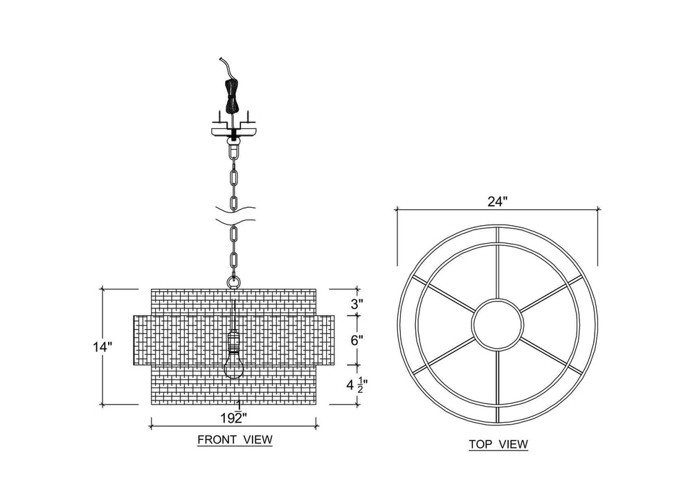Bramble - Nantucket Rattan Pendant in Sandbar - 28987SNB----- - GreatFurnitureDeal