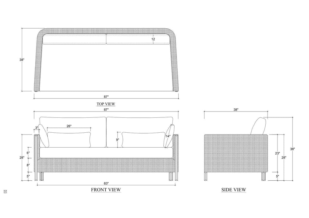 Bramble - Normandy Sofa in Walnut w/ Thames Gray Ashen Performance Fabric - 28999WLTSF245---- - GreatFurnitureDeal