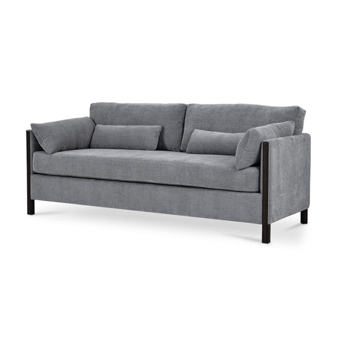 Bramble - Normandy Sofa in Walnut w/ Thames Gray Ashen Performance Fabric - 28999WLTSF245---- - GreatFurnitureDeal