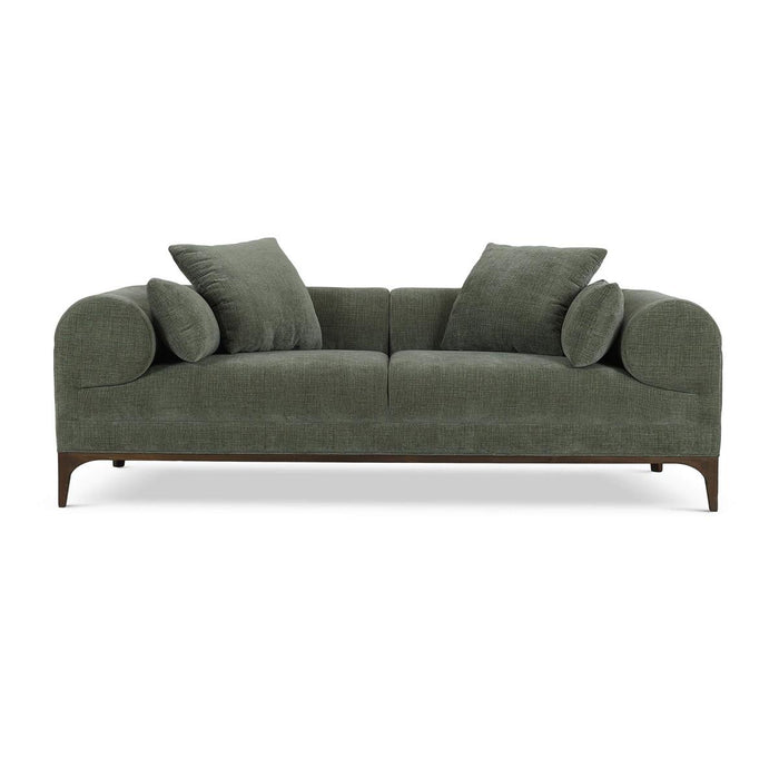 Bramble - Arcadia Sofa in Walnut w/ Thames Moss Green Performance Fabric - 29021WLTSF244----