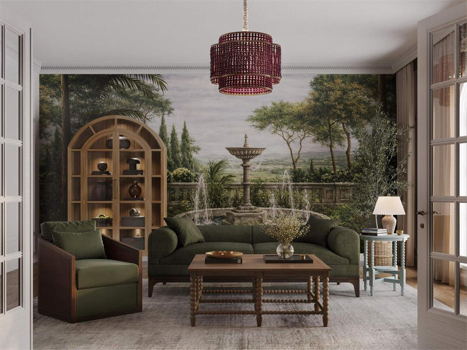 Bramble - Arcadia Sofa in Walnut w/ Thames Moss Green Performance Fabric - 29021WLTSF244----