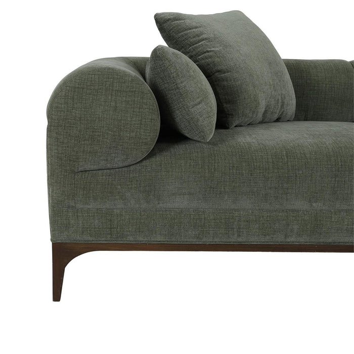 Bramble - Arcadia Sofa in Walnut w/ Thames Moss Green Performance Fabric - 29021WLTSF244----