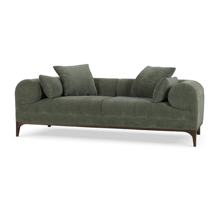 Bramble - Arcadia Sofa in Walnut w/ Thames Moss Green Performance Fabric - 29021WLTSF244----