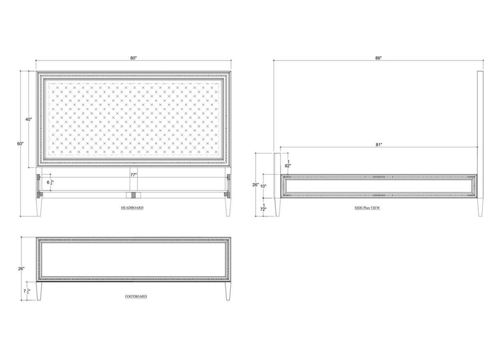 Bramble - Vivienne Upholstered King Bed in Walnut w/ Dinara Natural Fabric - 29036WLTSF227----