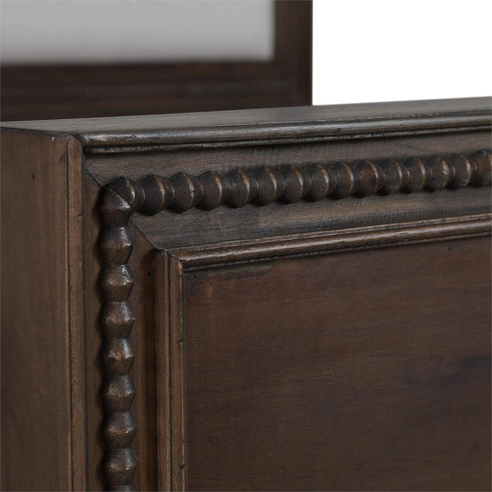 Bramble - Vivienne Upholstered King Bed in Walnut w/ Dinara Natural Fabric - 29036WLTSF227----