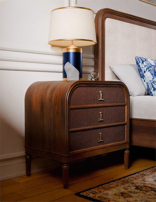 Bramble - Langford 3 Drawer Nightstand w/ Rattan - BR-29089 - GreatFurnitureDeal